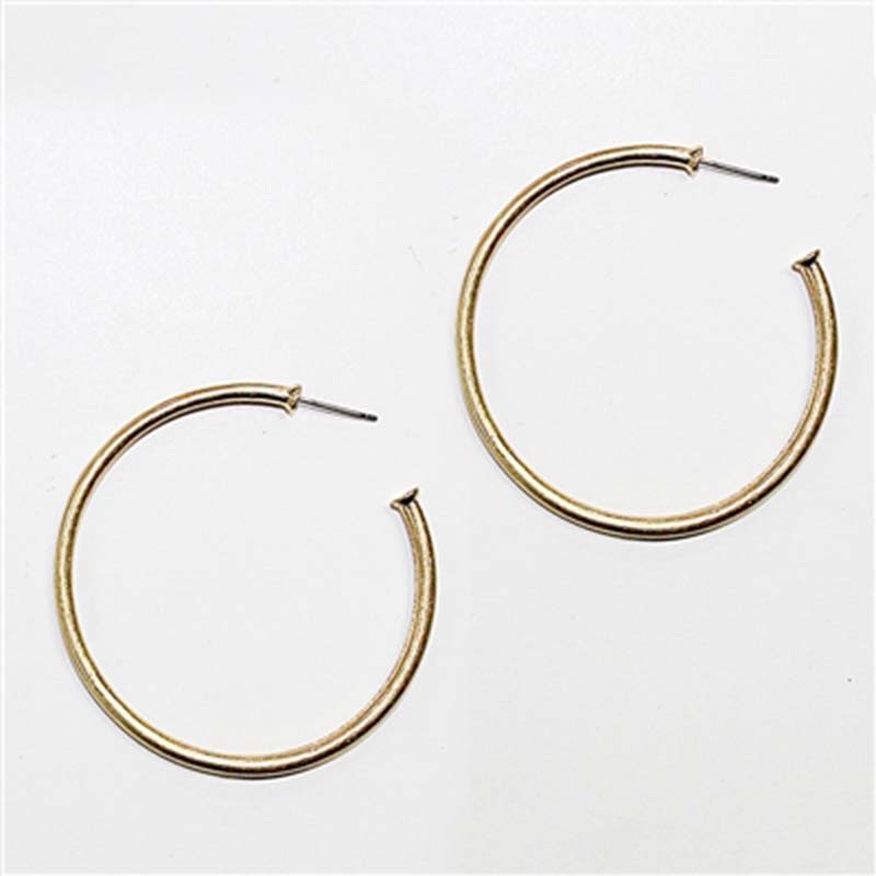Gold Basic Hoop Earrings|Default Title