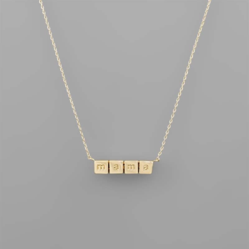 Gold Block Mama Necklace|Default Title