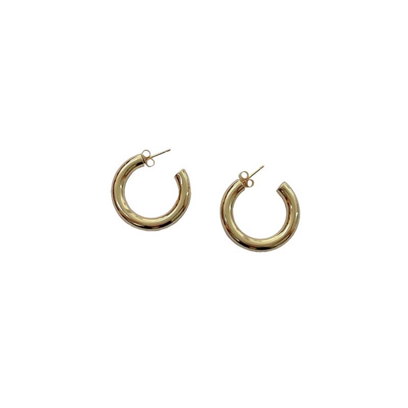 14K Gold Dipped Thick Medium Post Earrings