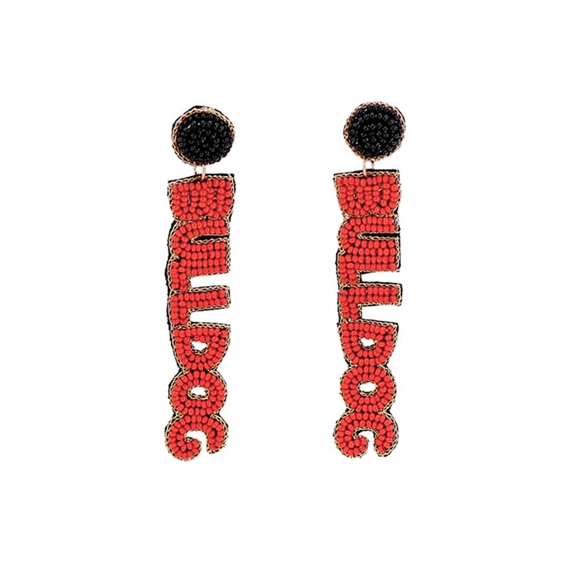 Bulldogs Beaded Earrings|Default Title