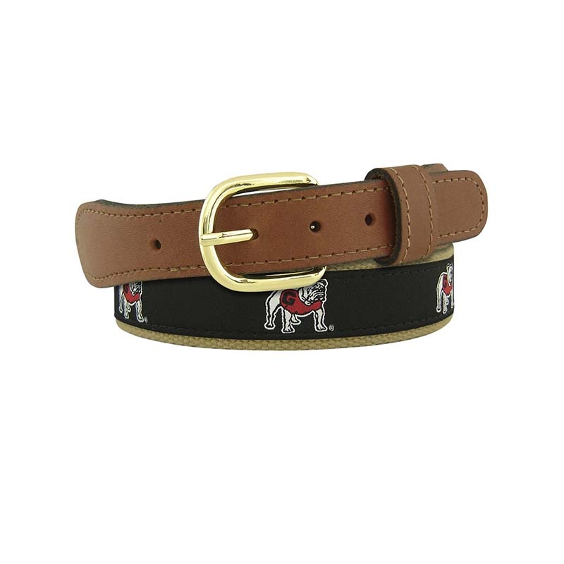 UGA Bulldog Ribbon Belt|30|32|34|36|38|40|42