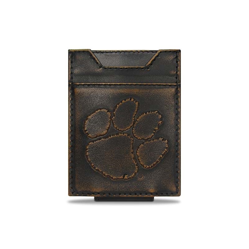 Clemson Burnished Front Pocket Wallet