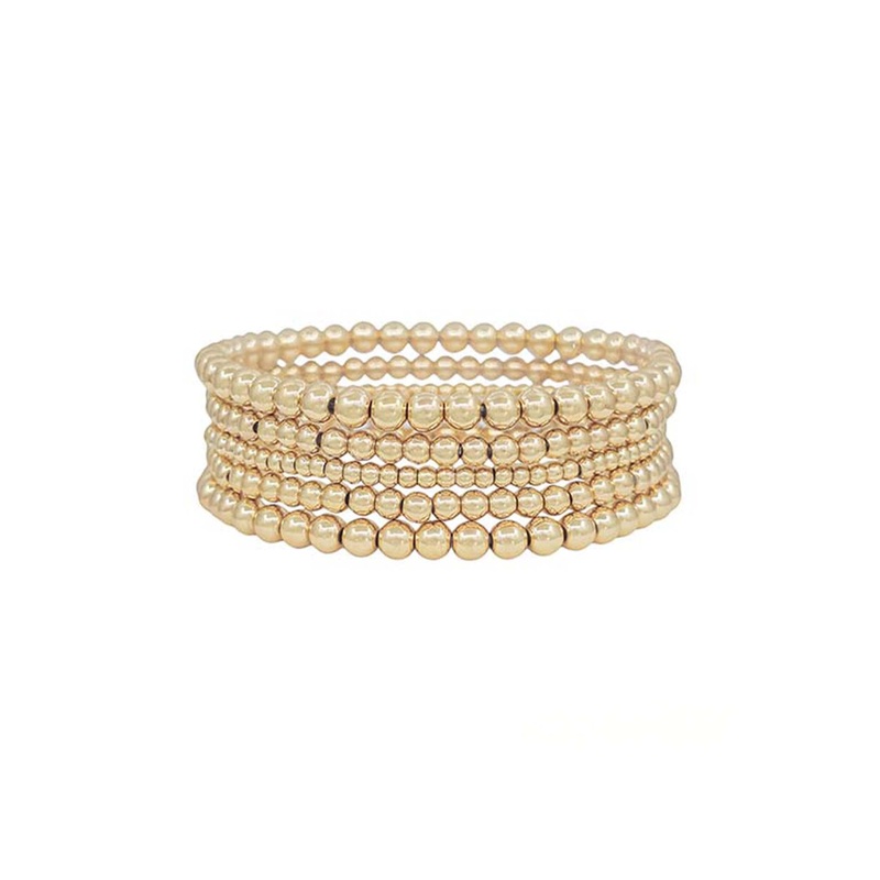 Small Gold Beaded Bracelet Set