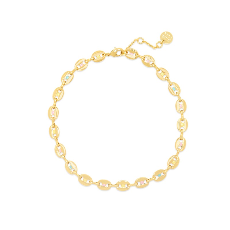 Enamel Mariner Chain Anklet|Default Title