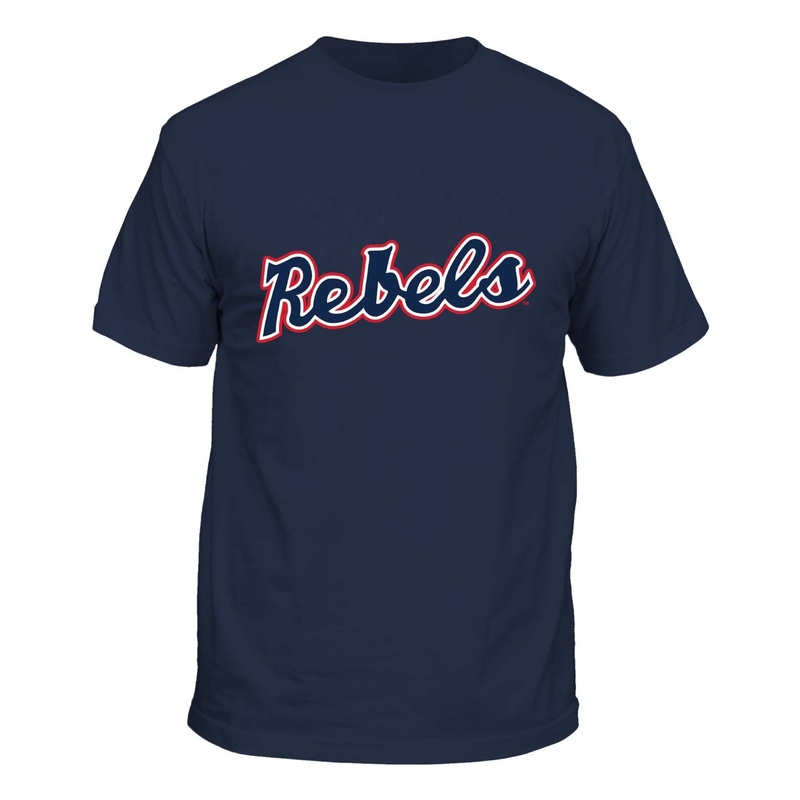 Ole Miss Baseball Script Short Sleeve T-Shirt in Vintage Navy