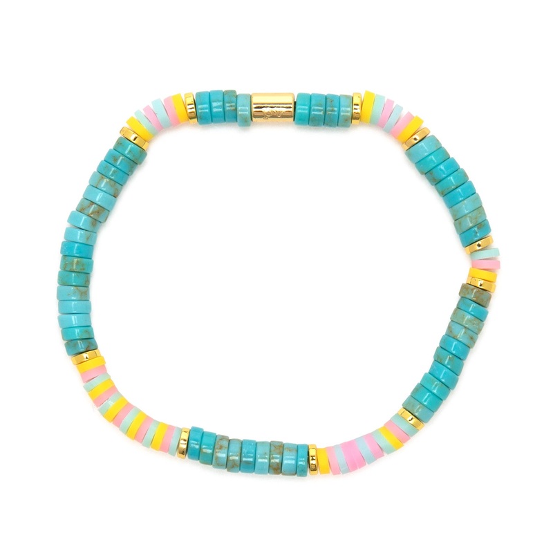 Turkis Vinyl Stretch Bracelet|Default Title