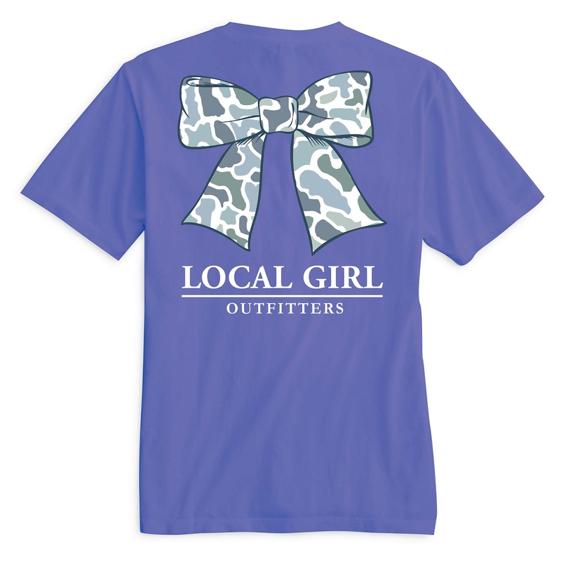 Camo Bow Short Sleeve T-Shirt in Violet