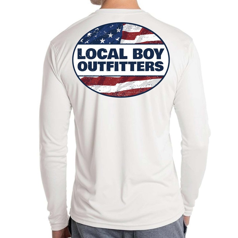 Distressed USA Performance Long Sleeve T-Shirt