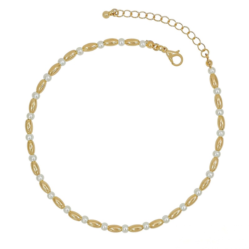 Gold and Pearl Anklet|Default Title