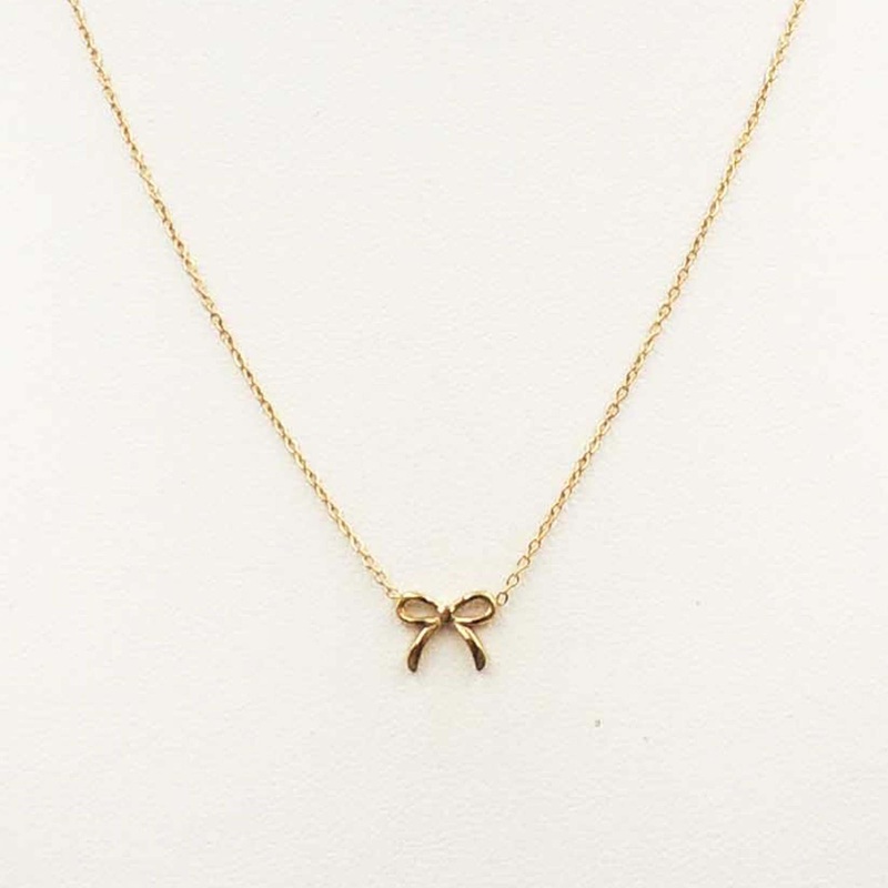Mini Bow Gold Necklace|Default Title