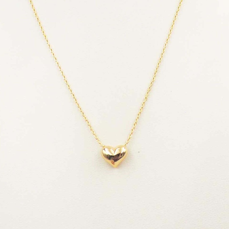 Mini Puff Heart Gold Necklace|Default Title