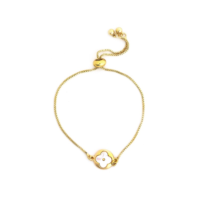 Mother of Pearl Clover Gold Bracelet
