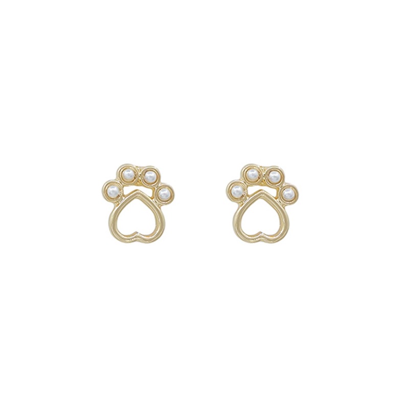 Pearl Paws Gold Stud Earrings|Default Title