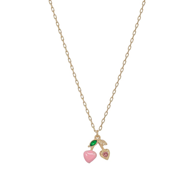 Pink Cherry Gold Necklace|Default Title