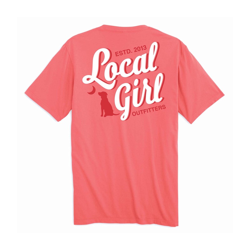 Youth Stacked Short Sleeve T-Shirt in Coral