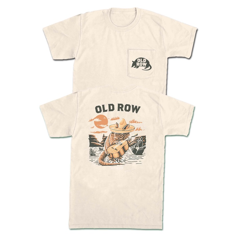 Armadillo Guitar Short Sleeve T-Shirt in Ivory