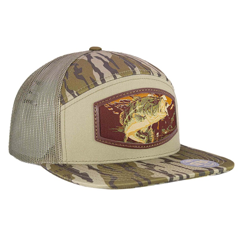 Bass Patch Camo 7 Panel Trucker Hat