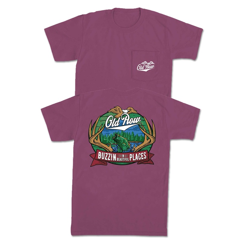 Buzzin In Beautiful Places Short Sleeve T-Shirt in Berry