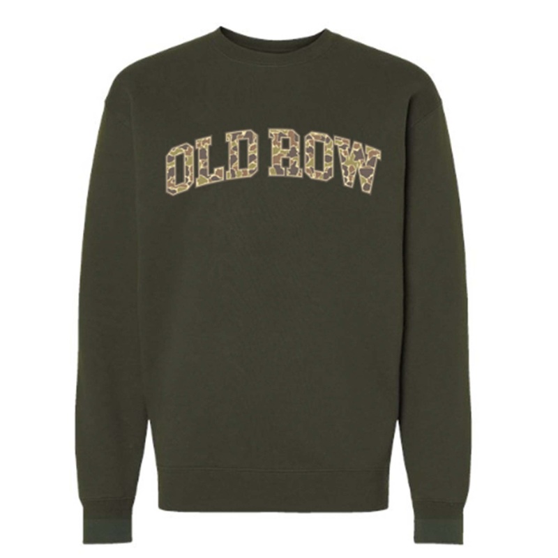 Camo Arch Crewneck Sweatshirt in Army Green