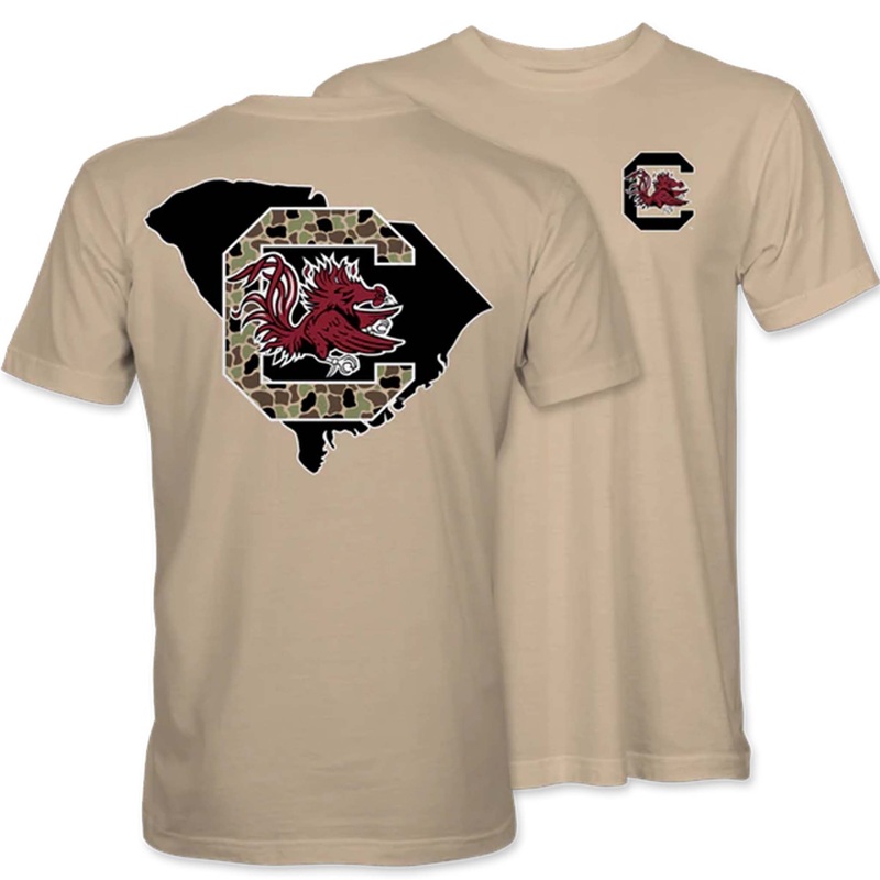 Duck Camo State Short Sleeve T-Shirt In Tan