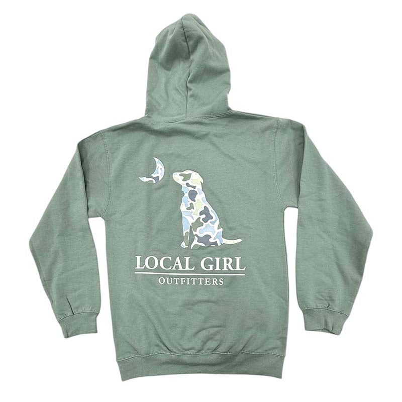 Local Girl Localflage Dog Moon Hoodie Dusty Green