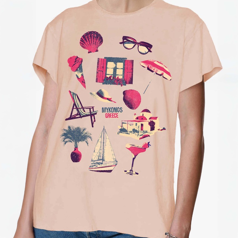 Mykonos Collage Short Sleeve T-Shirt