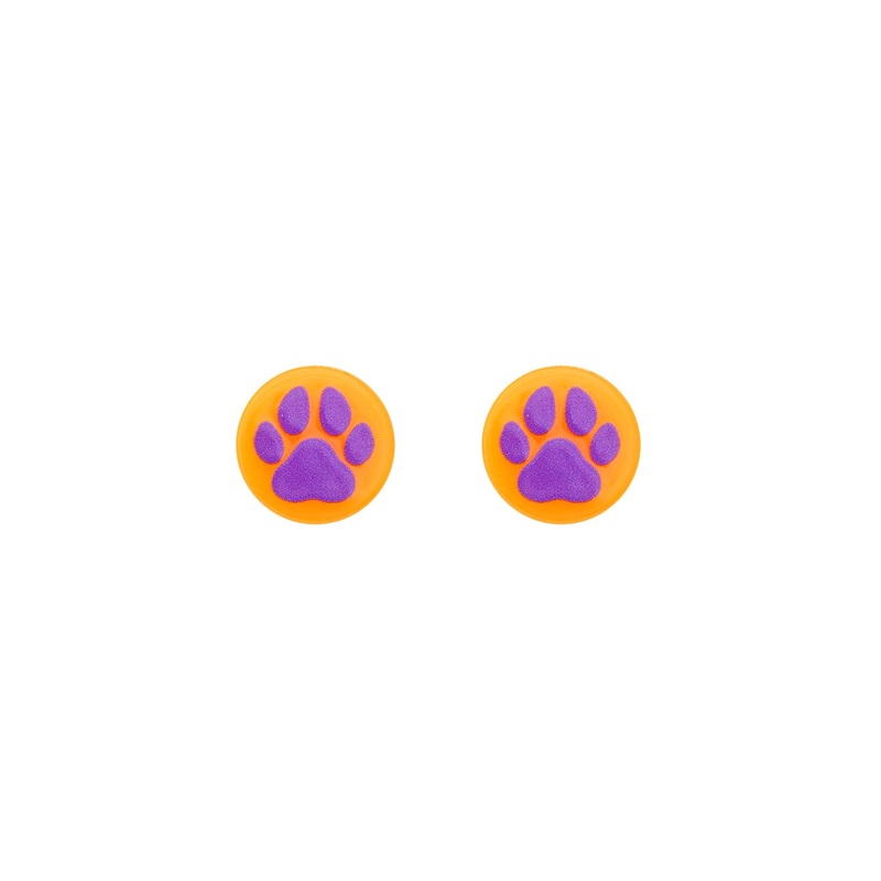 Orange and Purple Tiger Paw Flat Studs