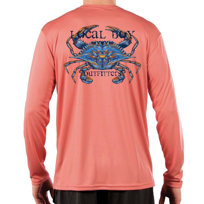 Painted Blue Crab Performance Long Sleeve T-Shirt
