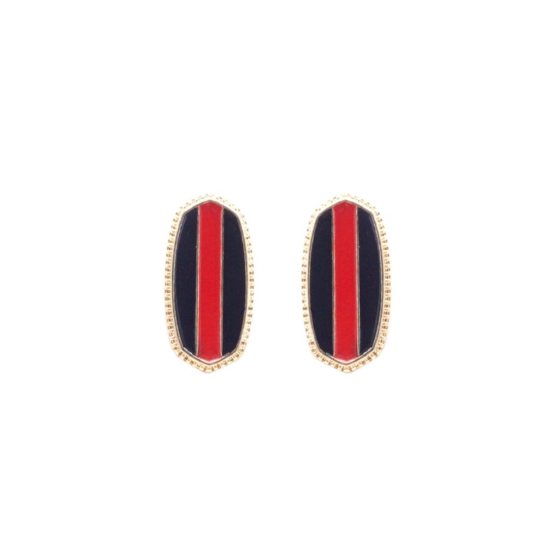 Red and Black Stud Earrings|Default Title