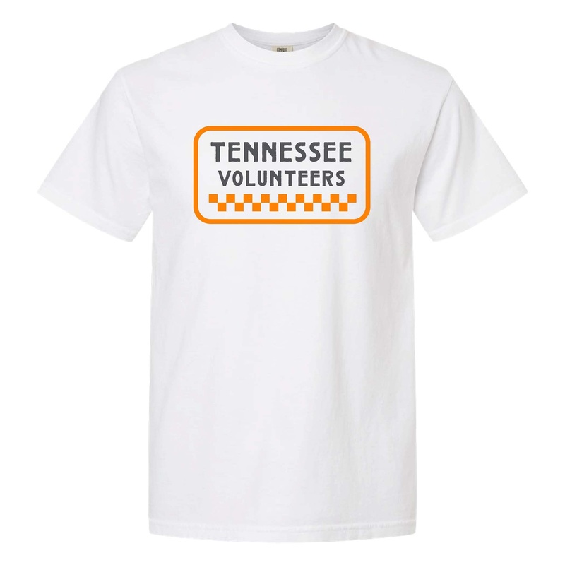 UT Checked Banner Vol Short Sleeve T-Shirt in White