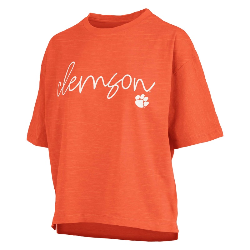 Clemson Small Script Boxy Short Sleeve T-Shirt