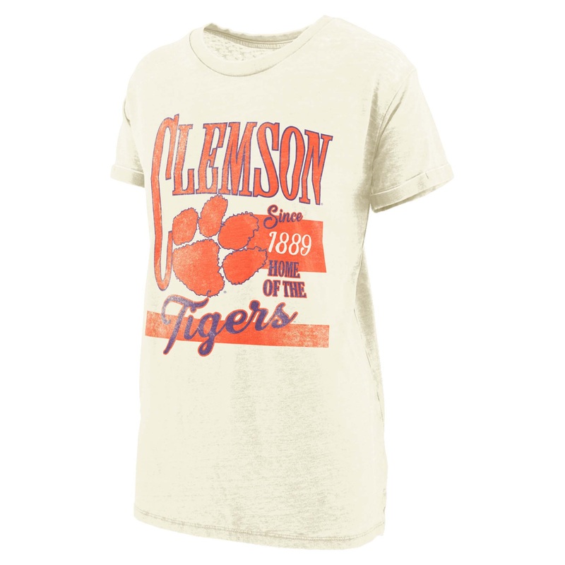 Clemson Vintage Mascot Boyfriend Short Sleeve T-Shirt