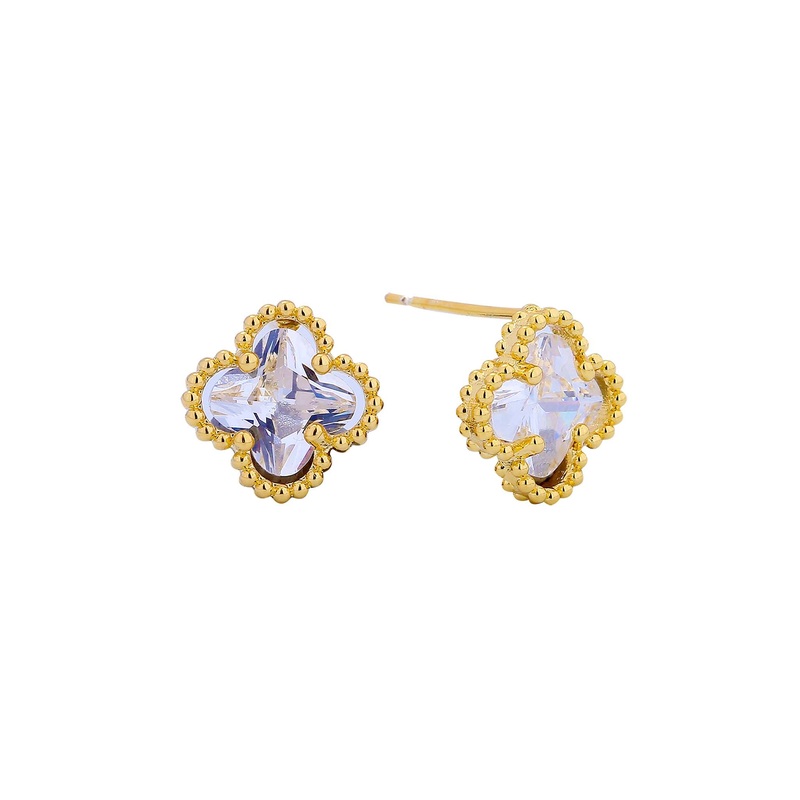 Clover Gem Stud Earrings|Default Title