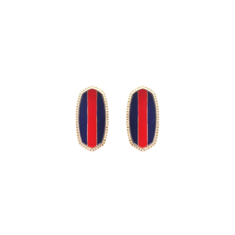 Red and Navy Stud Earrings|Default Title