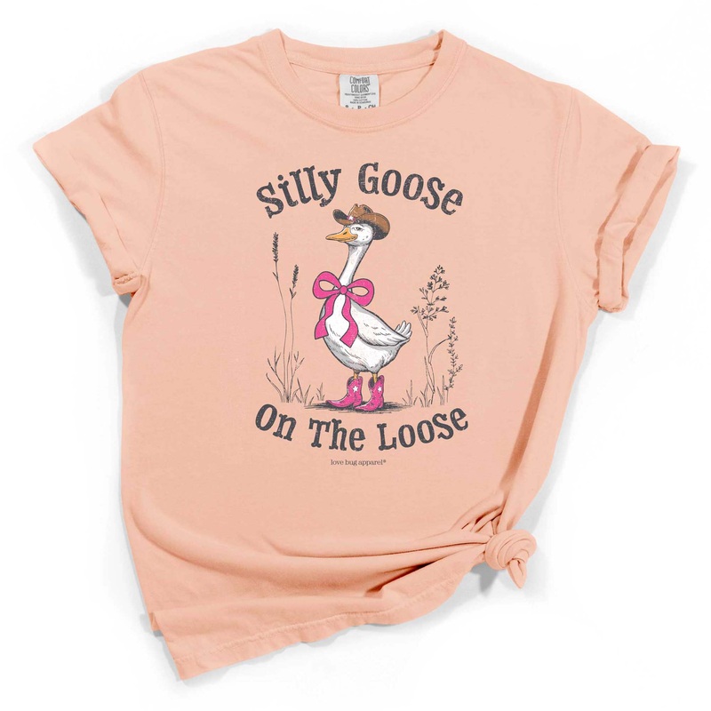 Silly Goose On The Loose Short Sleeve T-Shirt in Peachy
