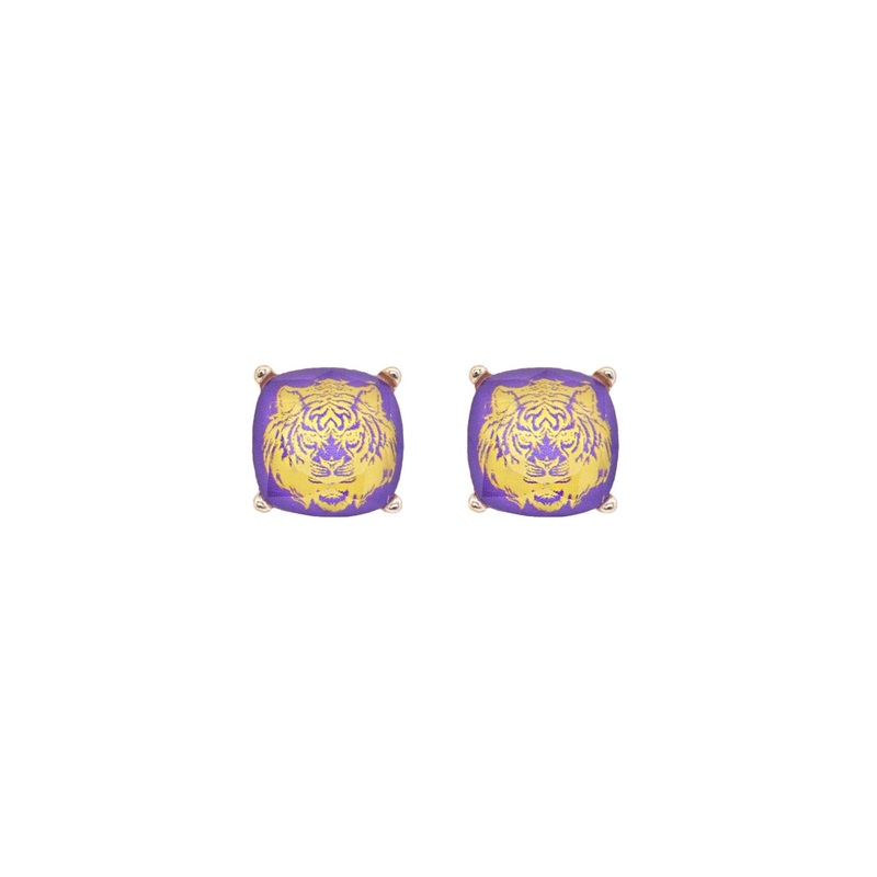Tiger Raised Stud Earrings|Default Title