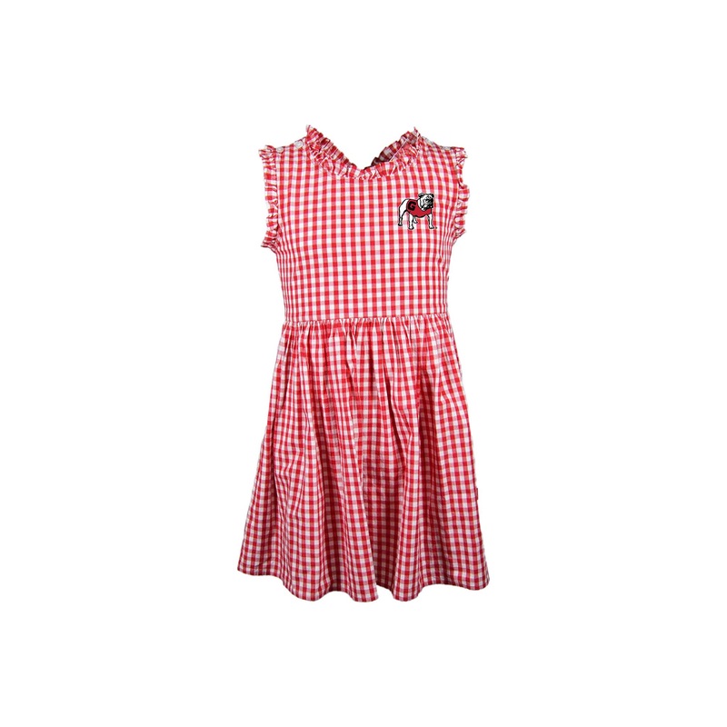 Toddler UGA Gingham Dress in Red