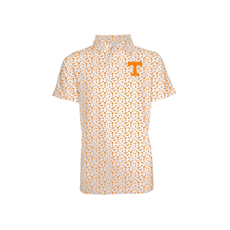 Toddler UT Scattered Print Polo in Orange