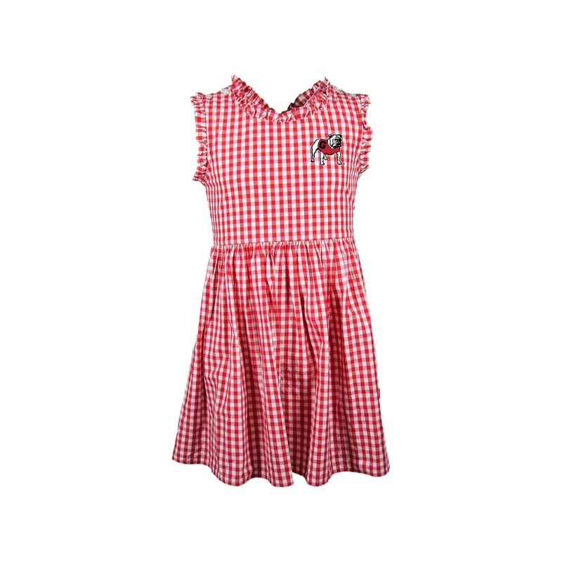 Youth UGA Gingham Dress in Red