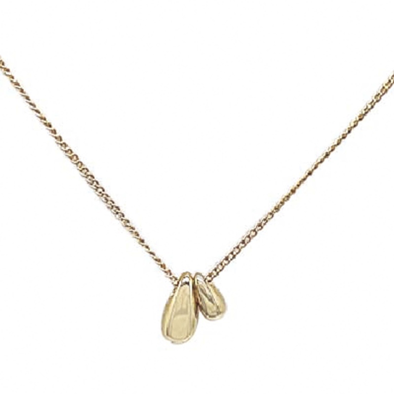Double Teardrop Gold Necklace|Default Title