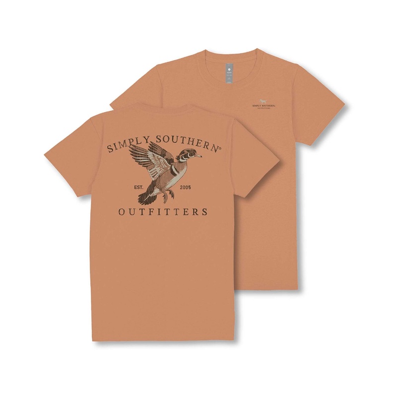 Youth Wood Duck Short Sleeve T-Shirt in Chestnut