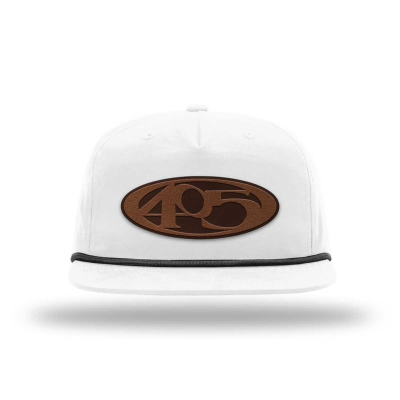 405 Leather Patch Rope Hat|Umpqua Snapback Cap|White/ Black