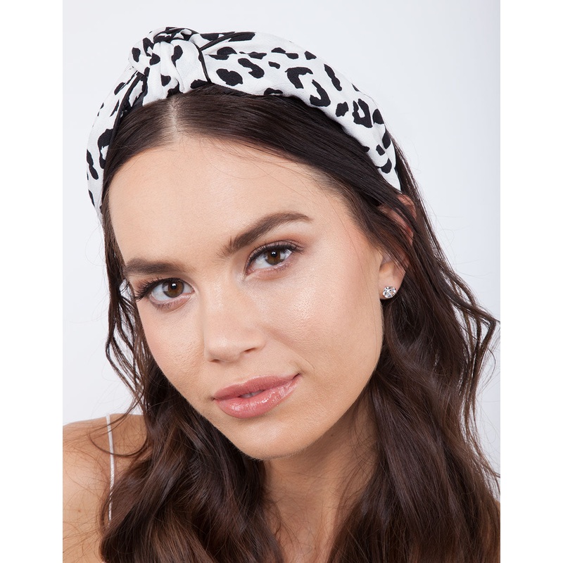 Black & White Leopard Turban Headband