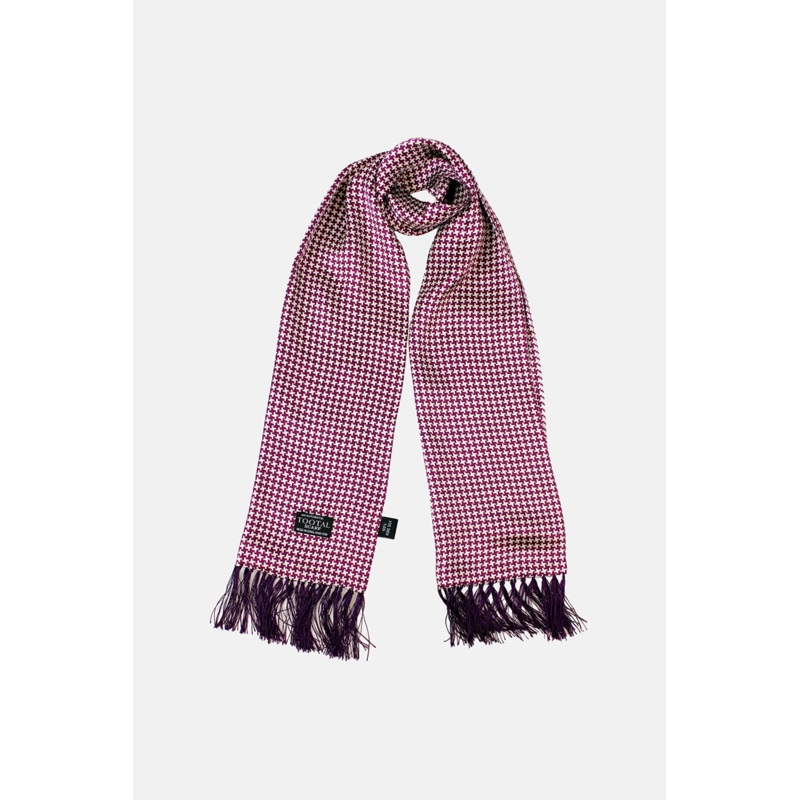 Burgundy Dogtooth – Silk Scarf