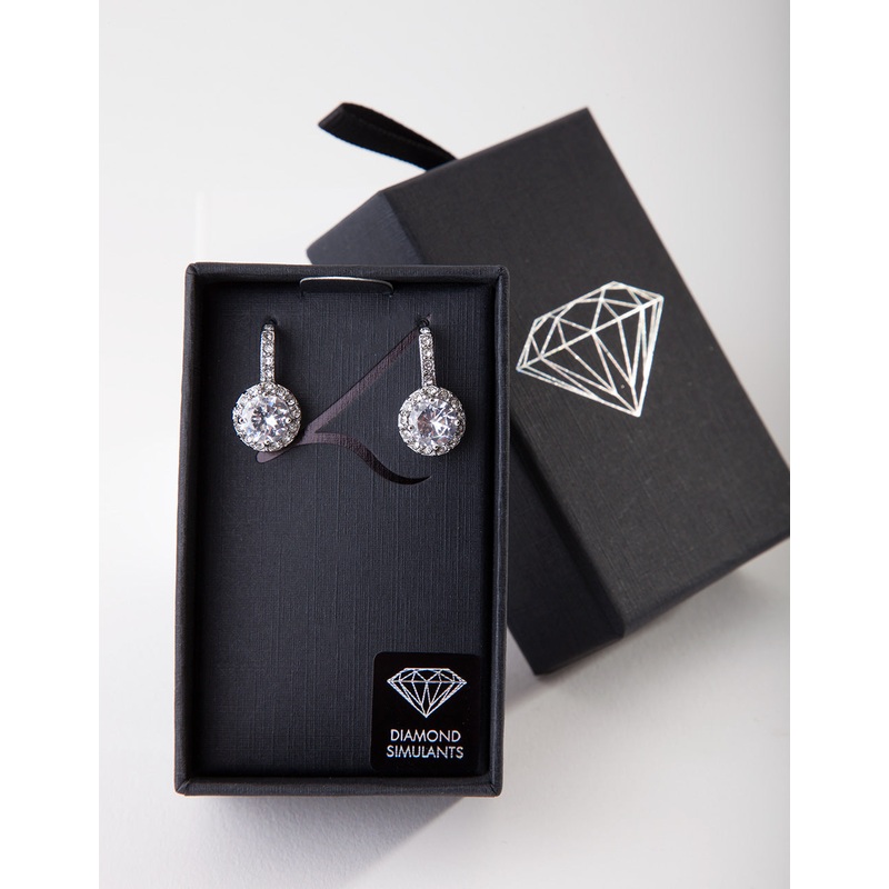 Cubic Zircona Round Fancy Drop Earrings