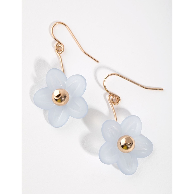Gold Mini Flower Drop Earrings