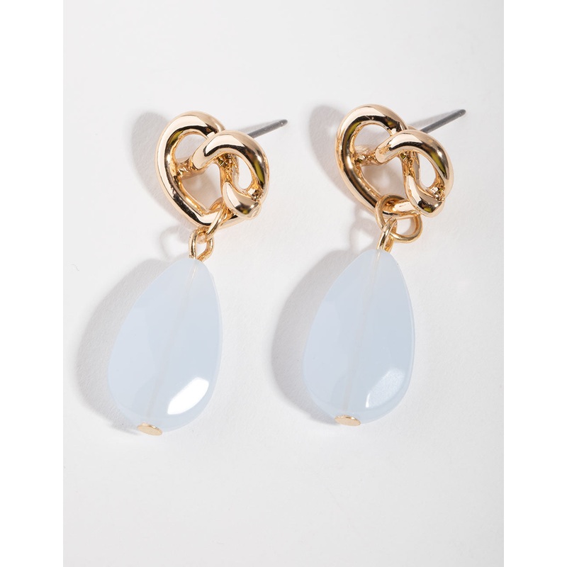 Gold Pretzel Drop Earrings|Default Title