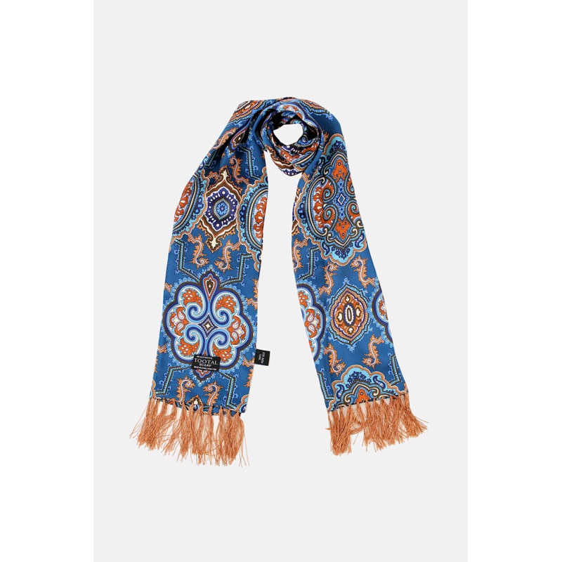 Ocean Blue Medallion – Silk Scarf