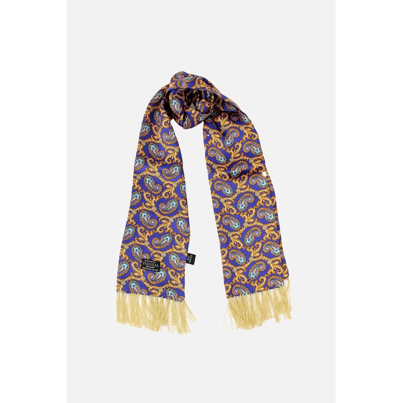 Paisley Navy / Gold – Silk Scarf