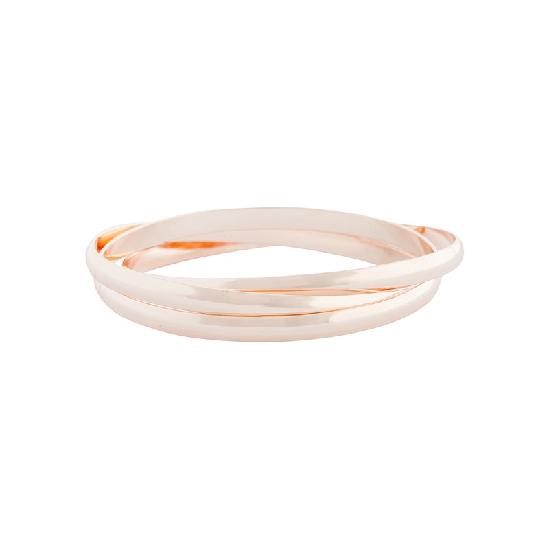 Rose Gold Trio Linked Bangle|Default Title